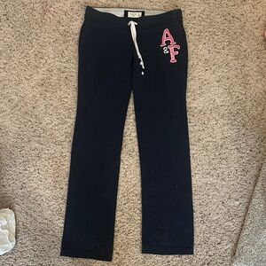 Abercrombie & Fitch Navy Joggers with Pink Logo